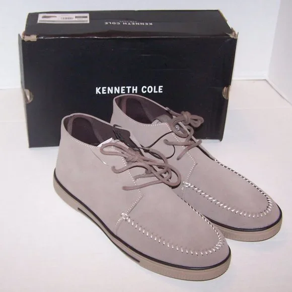NEW MEN'S KENNETH COLE SHORE BROWN CASUAL FAUX SUEDE SHOES. - Picture 2 of 9